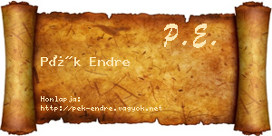 Pék Endre névjegykártya