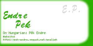 endre pek business card