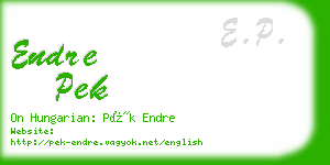 endre pek business card